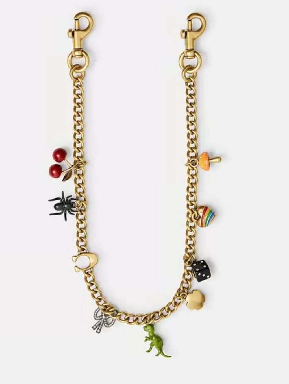 NEW COACH Brass Gold Swagger Chain With Charms CCD30 19.5" (Bag Not Included)